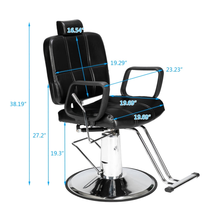 [US Warehouse] Reclining Haircut Chair Hairdressing Chair (Black)