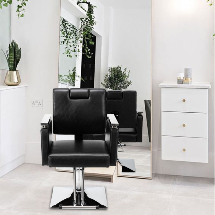 [US Warehouse] Reclining Haircut Chair Square Base Hairdressing Chair (Black)