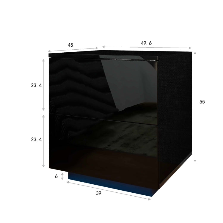 [US Warehouse] LED Double Side Cabinet Bedside Table