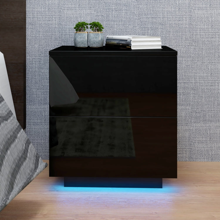 [US Warehouse] LED Double Side Cabinet Bedside Table