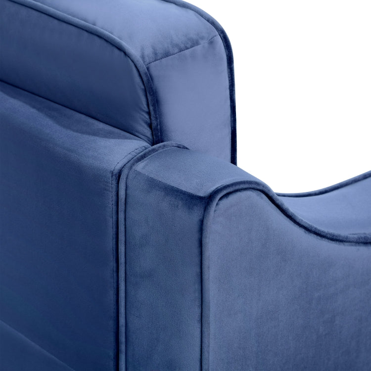 [US Warehouse] 2 In 1 2 Seats + 3 Seats Classic Modern Tufted Velvet Upholstered Loveseat Sofa Set (Blue)