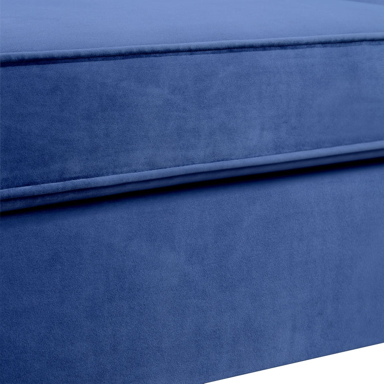 [US Warehouse] 3 Seats Classic Modern Tufted Velvet Upholstered Loveseat Sofa (Blue)