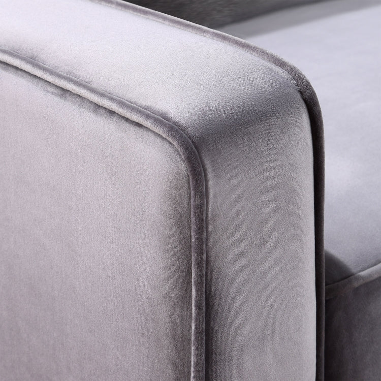[US Warehouse] 2 In 1 2 Seats + 3 Seats Classic Modern Tufted Velvet Upholstered Loveseat Sofa Set (Grey)