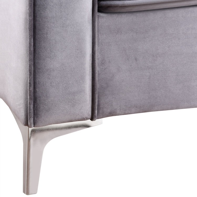 [US Warehouse] 2 Seats Classic Modern Tufted Velvet Upholstered Loveseat Sofa(Grey)
