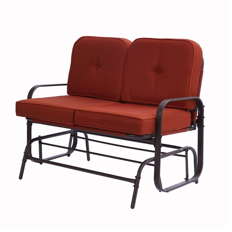 [US Warehouse] Outdoor Swing Gliding Rocking Chair Terrace Double Benches (Red)