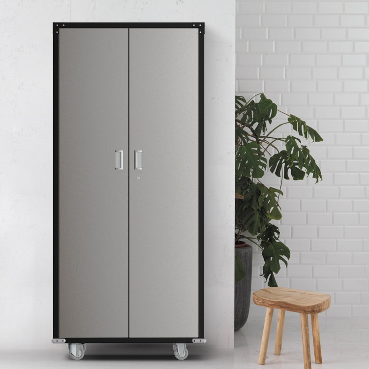 [US Warehouse] Household Galvanized Iron Tool Storage Cabinet, Size: 182x82x41cm (Black Grey)