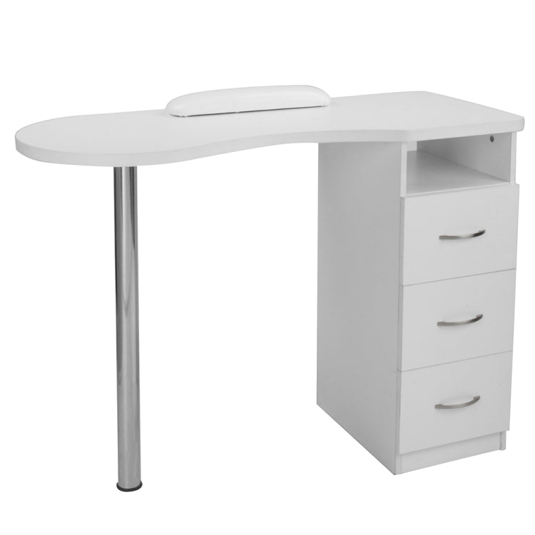 [US Warehouse] Household Office Stainless Steel Computer Desk Nail Table with Hand Pillow & Drawer (White)