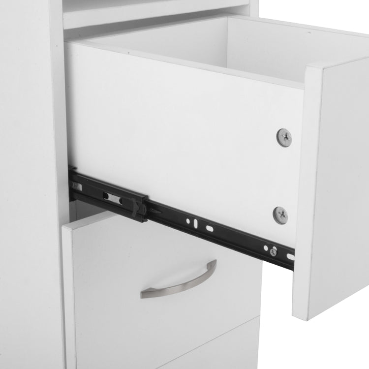 [US Warehouse] Household Office Stainless Steel Computer Desk Nail Table with Hand Pillow & Drawer (White)