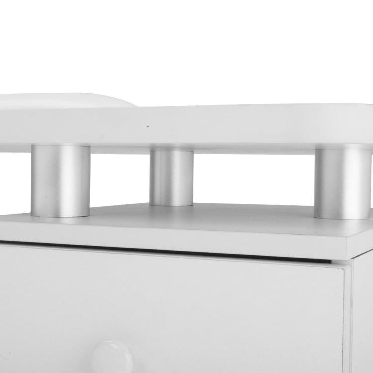 [US Warehouse] Household Office Movable Stainless Steel Computer Desk Nail Table with Hand Pillow & Drawer (White)