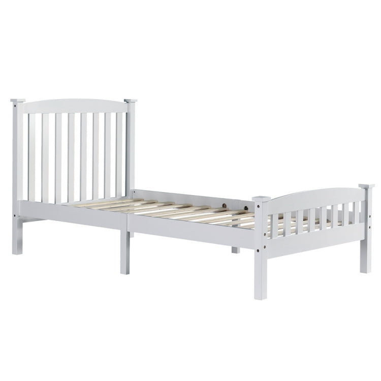 [US Warehouse] N101 Single Layer Vertical Board Pine Twin Board Bed (White)