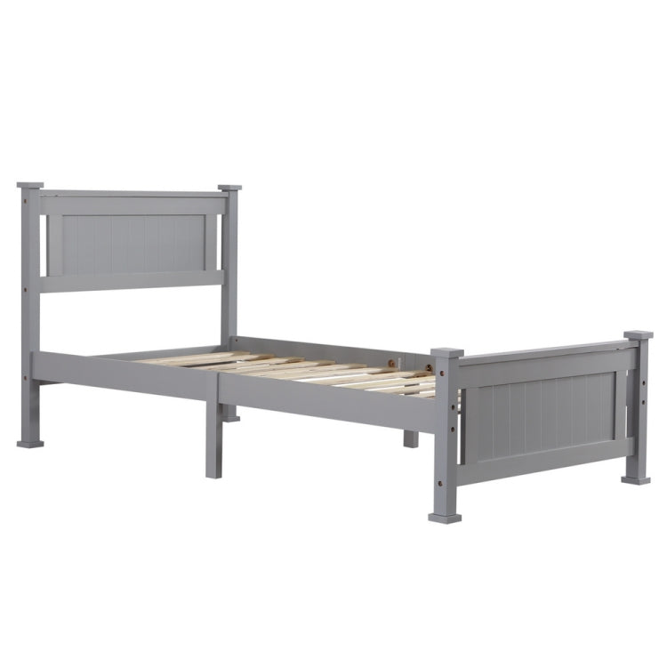 [US Warehouse] N101 Single Layer Vertical Pattern Decorative Core Pine Twin Board Bed (Grey)