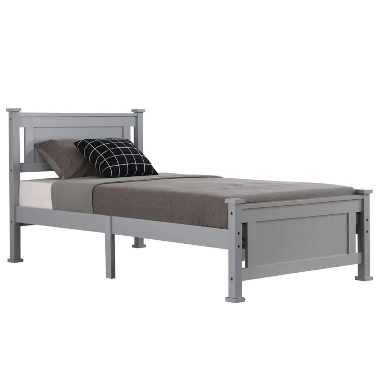 [US Warehouse] N101 Single Layer Vertical Pattern Decorative Core Pine Twin Board Bed (Grey)