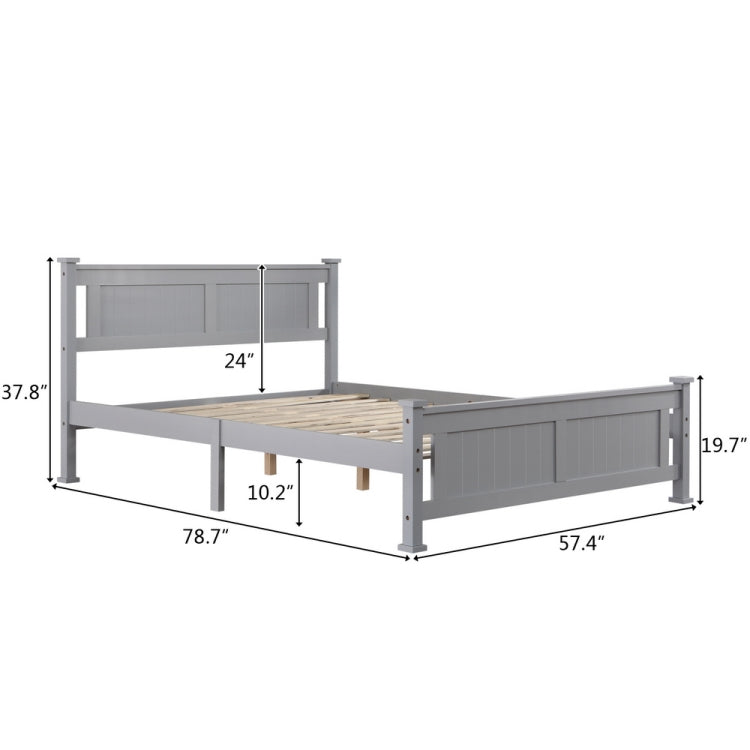 [US Warehouse] N101 Single Layer Vertical Pattern Decorative Core Pine Full Board Bed (Grey)