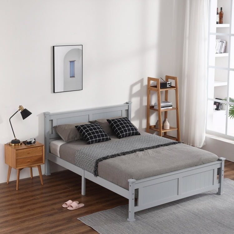 [US Warehouse] N101 Single Layer Vertical Pattern Decorative Core Pine Full Board Bed (Grey)