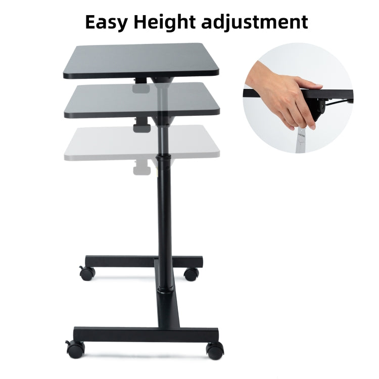 [US Warehouse] Ergonomic Design Home Office Adjustable Height Movable Laptop Desk Writing Table (Black)