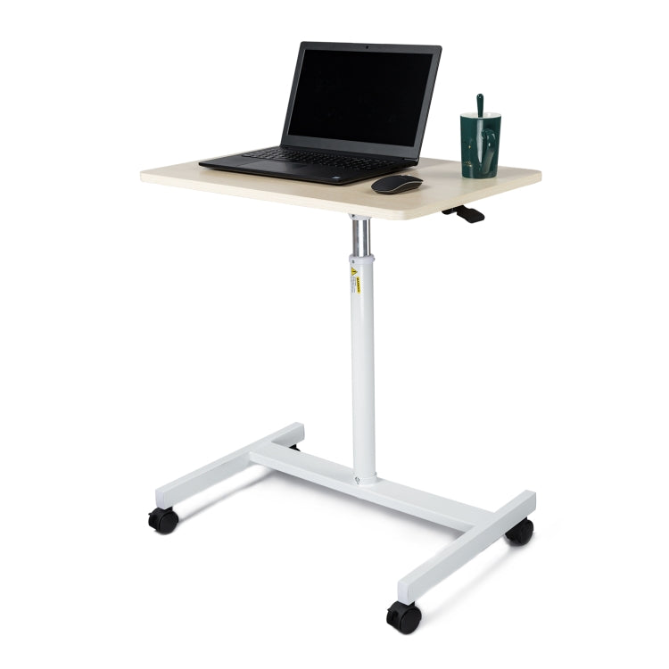[US Warehouse] Ergonomic Design Home Office Adjustable Height Movable Laptop Desk Writing Table (White)