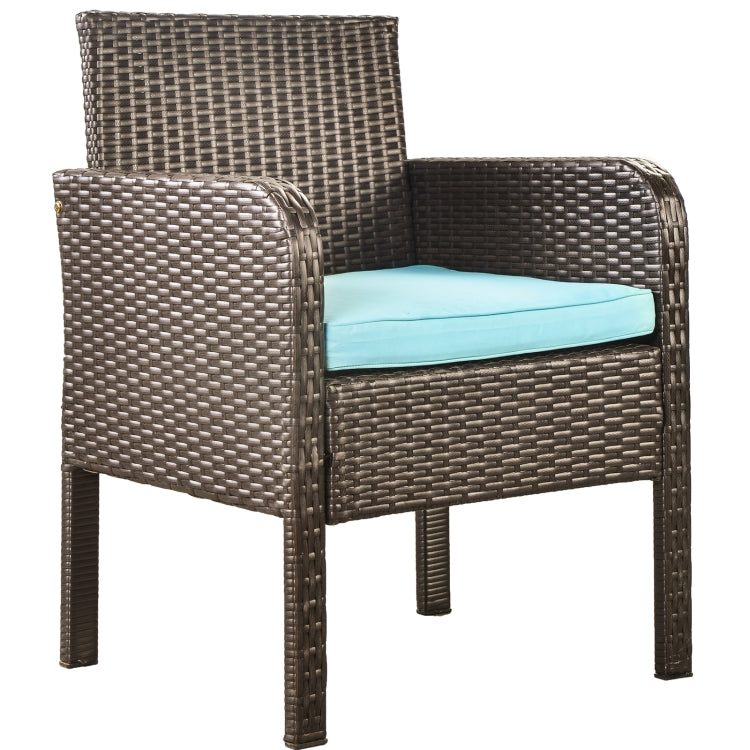 [US Warehouse] 4 PCS / Set Outdoor Rattan Table Sofa Seating Furniture Set