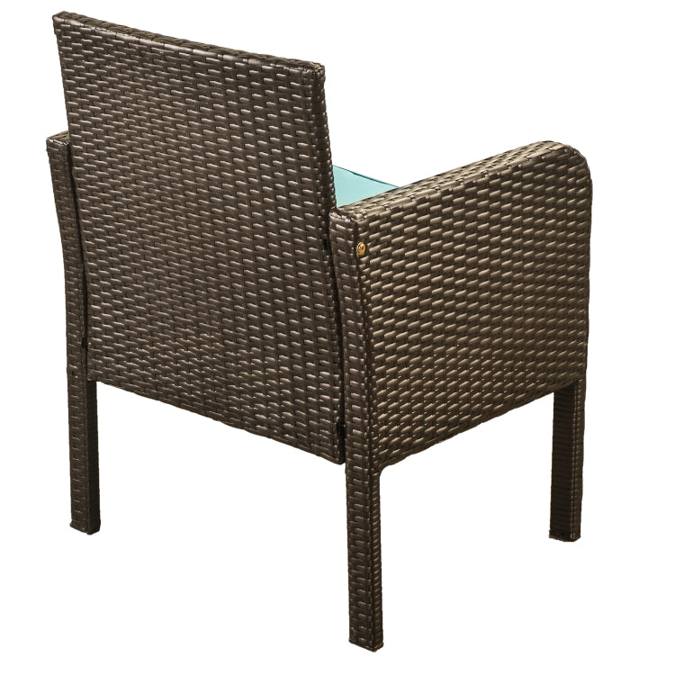 [US Warehouse] 4 PCS / Set Outdoor Rattan Table Sofa Seating Furniture Set