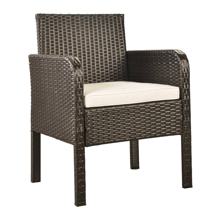 [US Warehouse] 4 PCS / Set Outdoor Rattan Table Sofa Seating Furniture Set