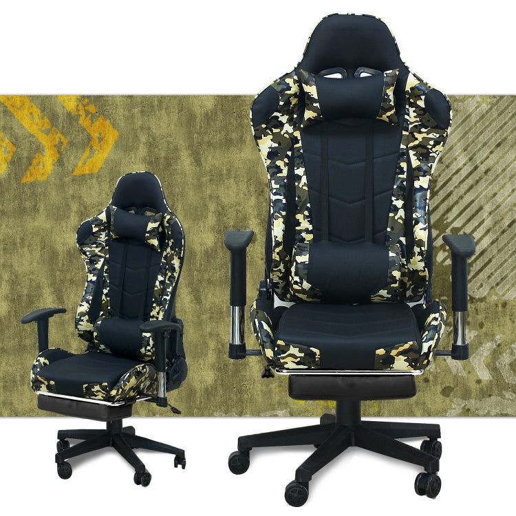 [US Warehouse] Ergonomics Games Gaming Chairs with Headrest & Lumbar Pillow & Footrest