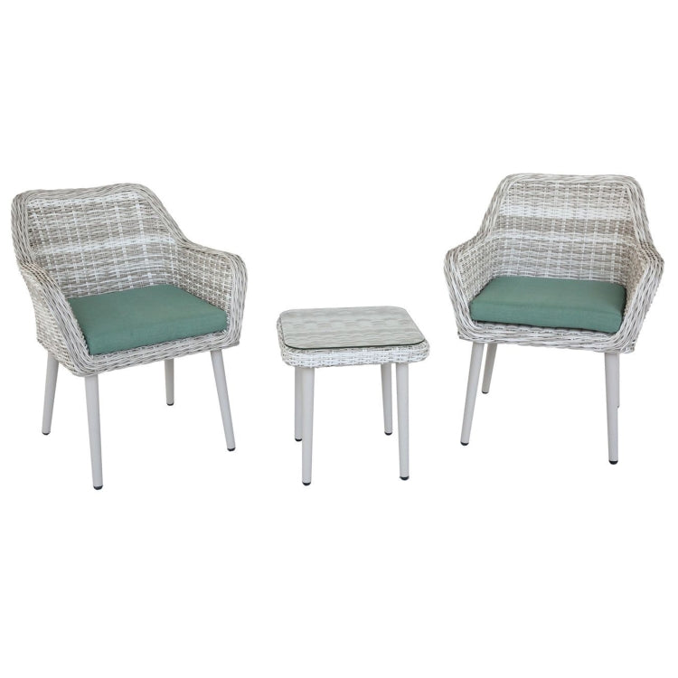 [US Warehouse] 3 PCS /Set Outdoor Patio Bistro Table Chair Furniture Set