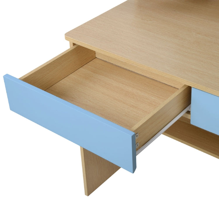 [JPN Warehouse] Study Desk with Drawers & Bookshelves & Movable Cabinets, Size: 94x94x55cm(Pink)