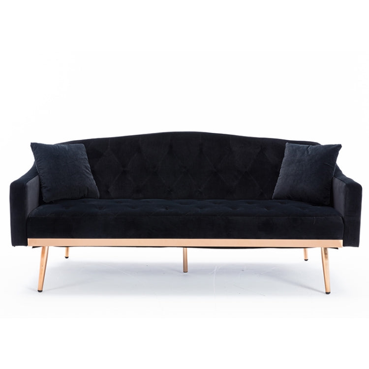 [US Warehouse] Home Velvet Sofa with Stainless Feet & Armrest, Size: 31.89x70.08x33.4 inch