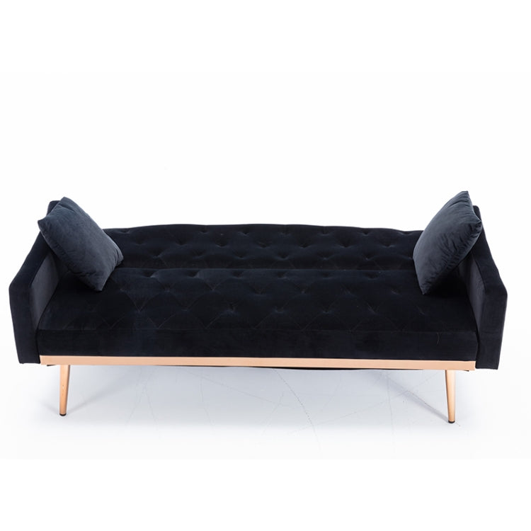 [US Warehouse] Home Velvet Sofa with Stainless Feet & Armrest, Size: 31.89x70.08x33.4 inch
