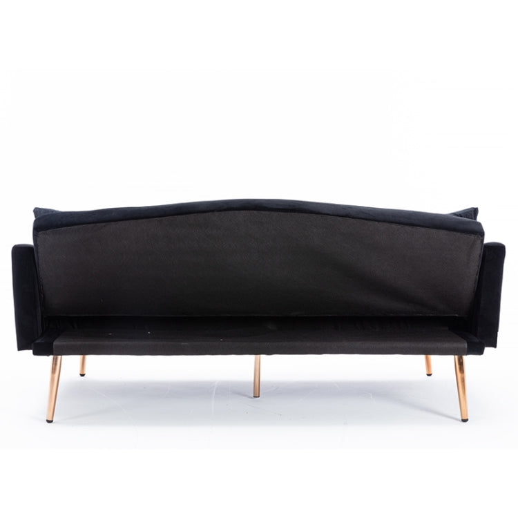 [US Warehouse] Home Velvet Sofa with Stainless Feet & Armrest, Size: 31.89x70.08x33.4 inch