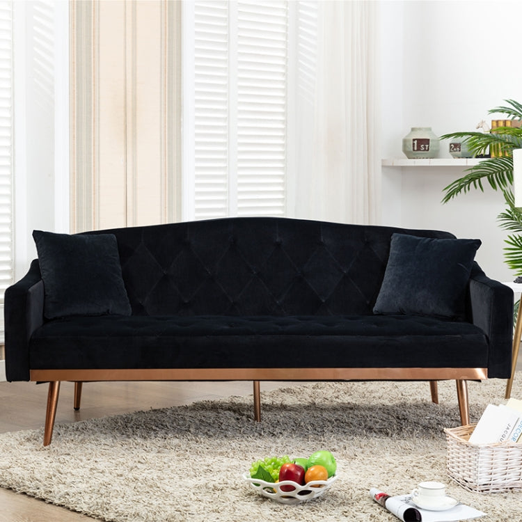 [US Warehouse] Home Velvet Sofa with Stainless Feet & Armrest, Size: 31.89x70.08x33.4 inch