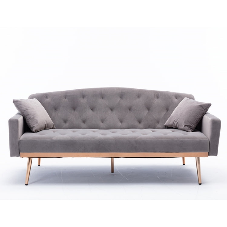 [US Warehouse] Home Velvet Sofa with Stainless Feet & Armrest, Size: 31.89x70.08x33.4 inch