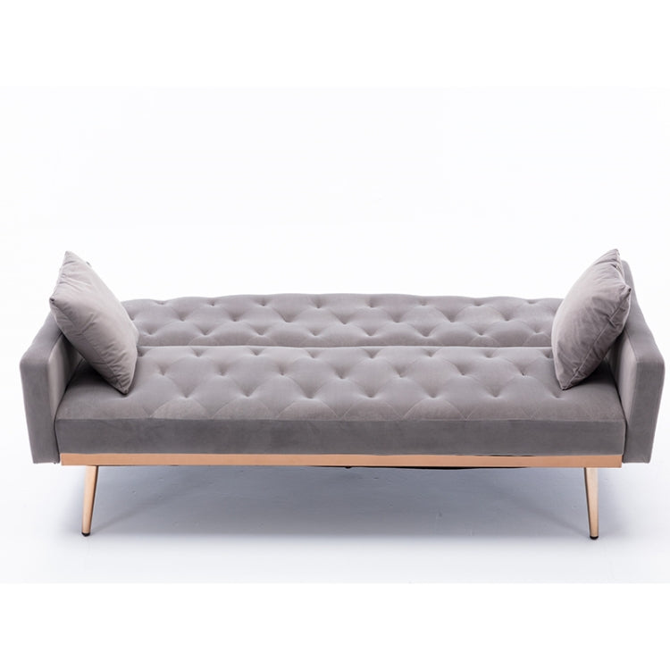 [US Warehouse] Home Velvet Sofa with Stainless Feet & Armrest, Size: 31.89x70.08x33.4 inch