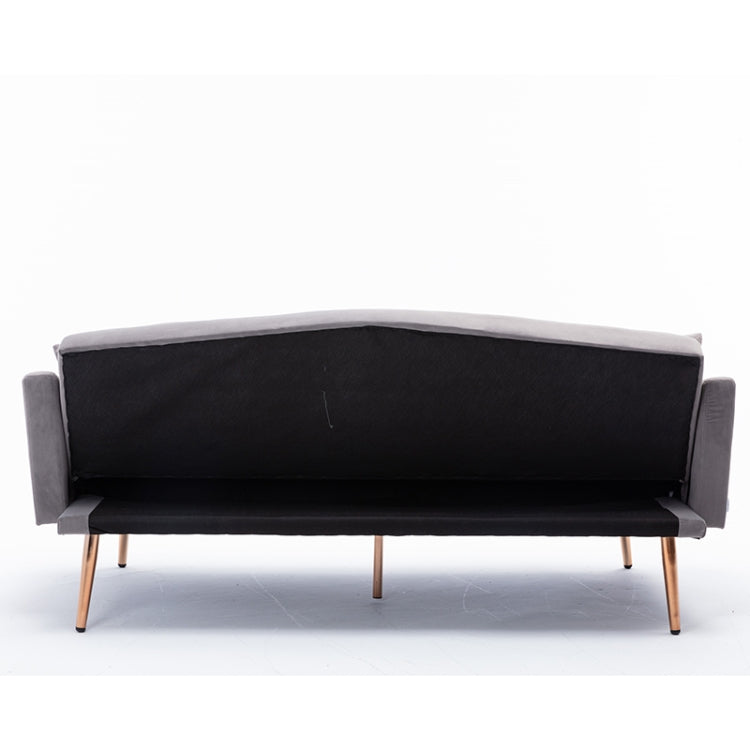 [US Warehouse] Home Velvet Sofa with Stainless Feet & Armrest, Size: 31.89x70.08x33.4 inch