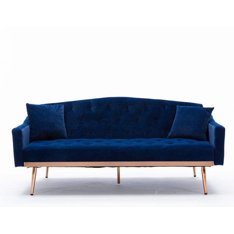 [US Warehouse] Home Velvet Sofa with Stainless Feet & Armrest, Size: 31.89x70.08x33.4 inch