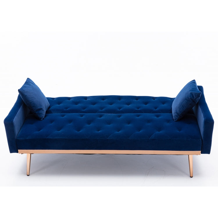 [US Warehouse] Home Velvet Sofa with Stainless Feet & Armrest, Size: 31.89x70.08x33.4 inch