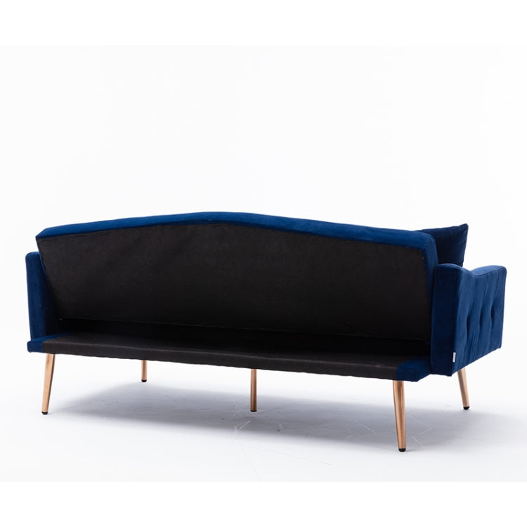 [US Warehouse] Home Velvet Sofa with Stainless Feet & Armrest, Size: 31.89x70.08x33.4 inch