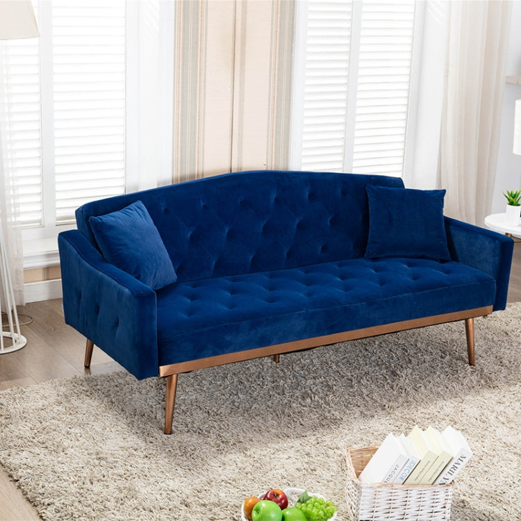 [US Warehouse] Home Velvet Sofa with Stainless Feet & Armrest, Size: 31.89x70.08x33.4 inch