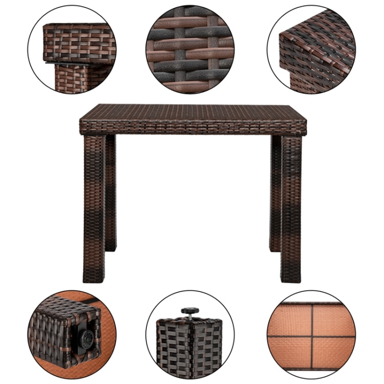 [US Warehouse] 5 in 1 Iron Frame PE Rattan Bar Table And Chairs Set