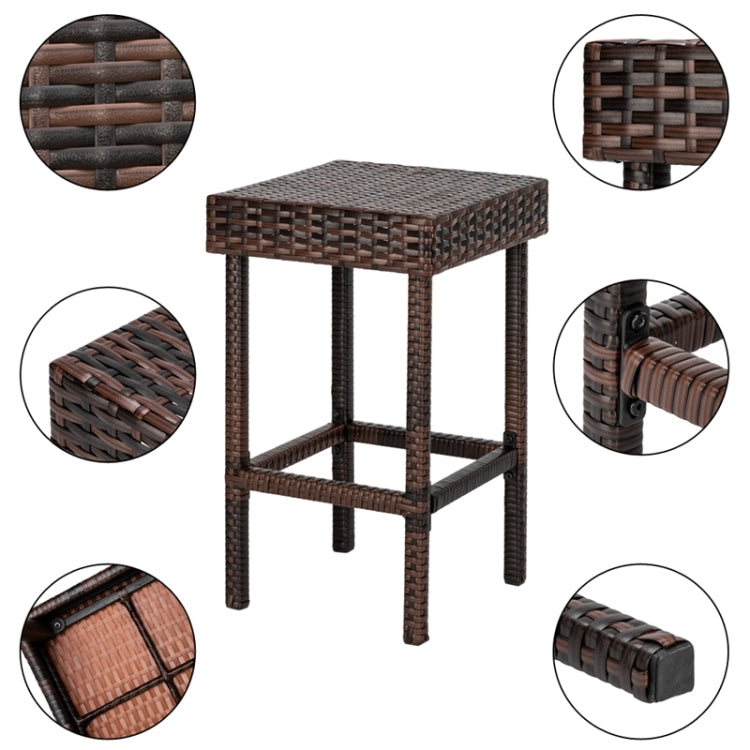 [US Warehouse] 5 in 1 Iron Frame PE Rattan Bar Table And Chairs Set