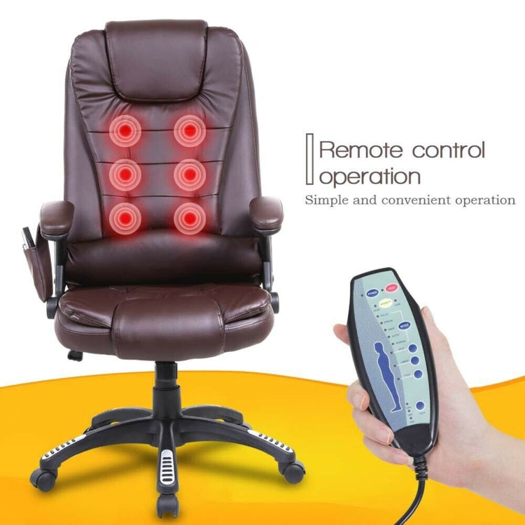 [US Warehouse] Ergonomic Leather Vibrating Heat Massage Chairs, Size: 26x31x43.3-47.2 inch