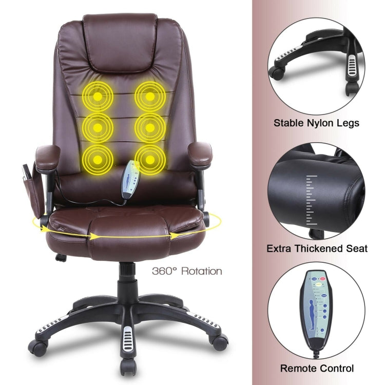 [US Warehouse] Ergonomic Leather Vibrating Heat Massage Chairs, Size: 26x31x43.3-47.2 inch