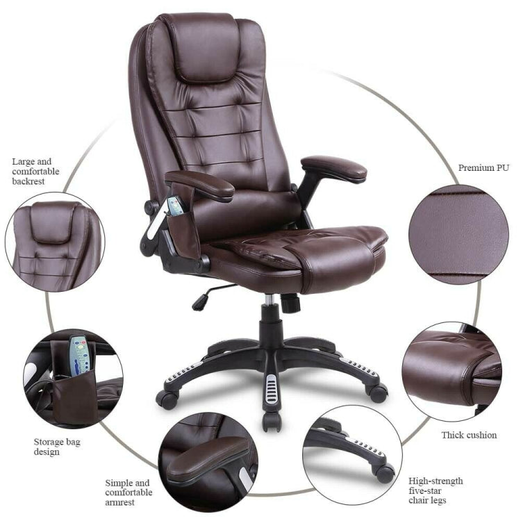 [US Warehouse] Ergonomic Leather Vibrating Heat Massage Chairs, Size: 26x31x43.3-47.2 inch