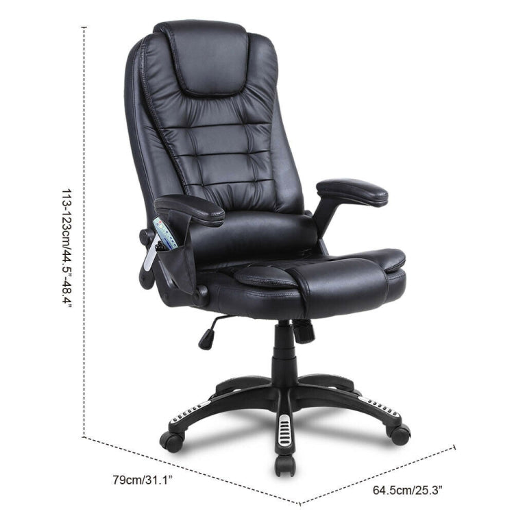 [US Warehouse] Ergonomic Heated 6 Point Vibrating Swivel Office Massage Chairs, Size: 26x31x43.3-47.2 inch