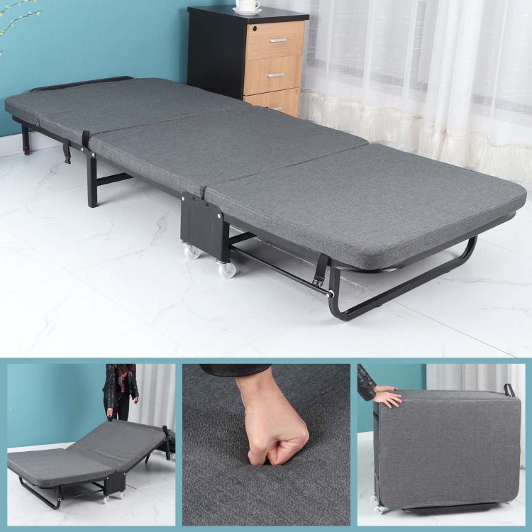 [US Warehouse] Folding Bed Frame with Thick Memory Foam Mattress, Size: 74.8x31.4x11.8 icnh