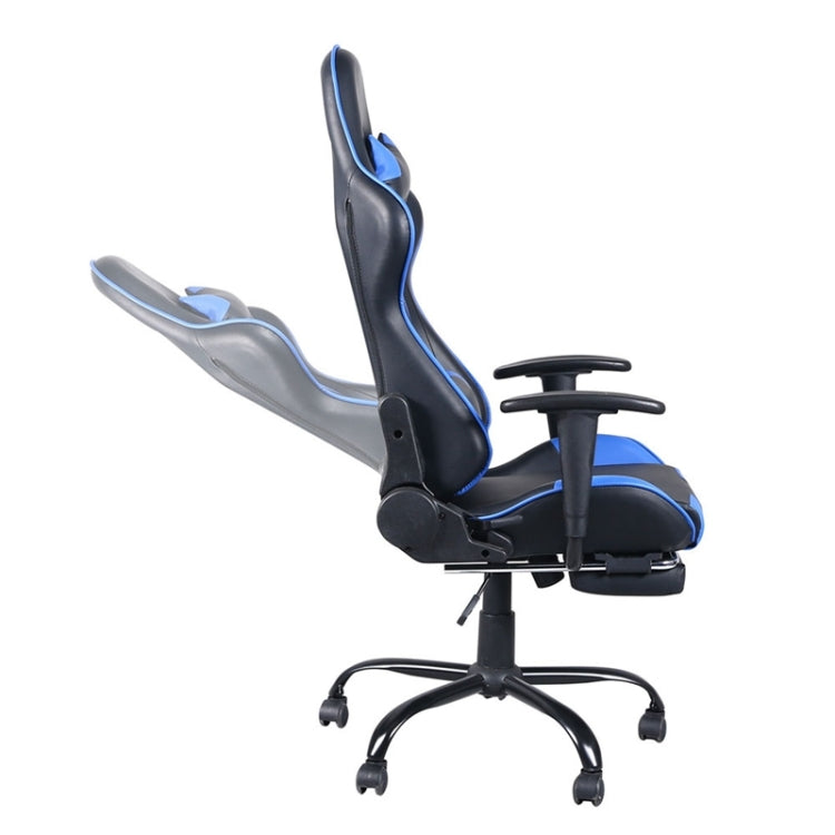 [US Warehouse] Ergonomic Gaming Chairs with Foot Support & Armrest & Cushion (Black+Blue)