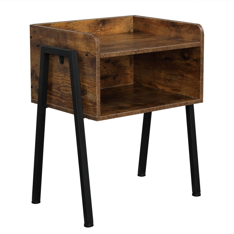 [US Warehouse] Steel Frame Industrial Furniture Nightstand, Size: 42x35x52cm