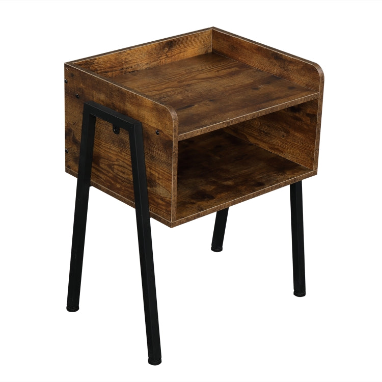 [US Warehouse] Steel Frame Industrial Furniture Nightstand, Size: 42x35x52cm