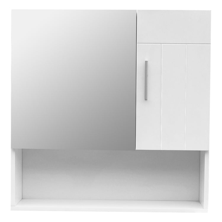 [US Warehouse] MDF One Mirror Door One Wooden Door Bathroom Sink Cabinet, Size: 55x15x55cm