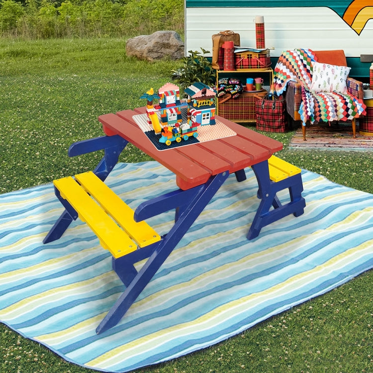 [US Warehouse] One-piece Wooden Multifunctional Deformable Children Table and Chair