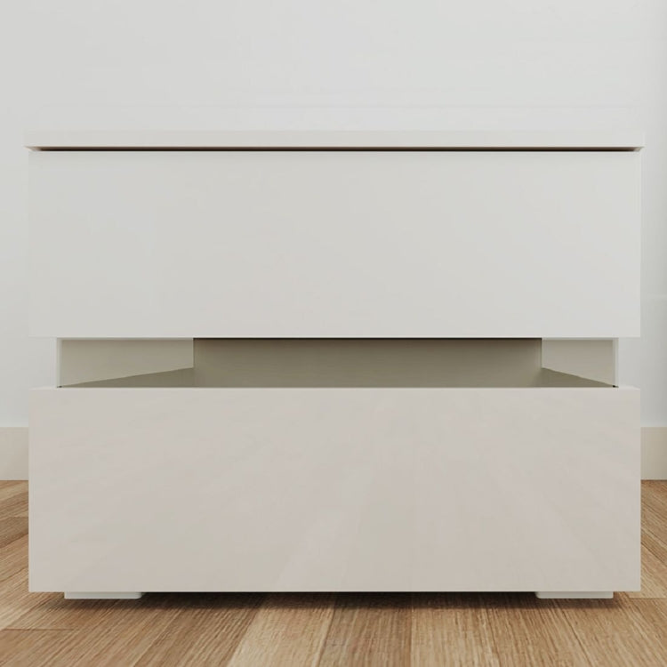 [UK Warehouse] RGB LED Double Drawer Bedside Cabinet, Size: 60x39x47cm